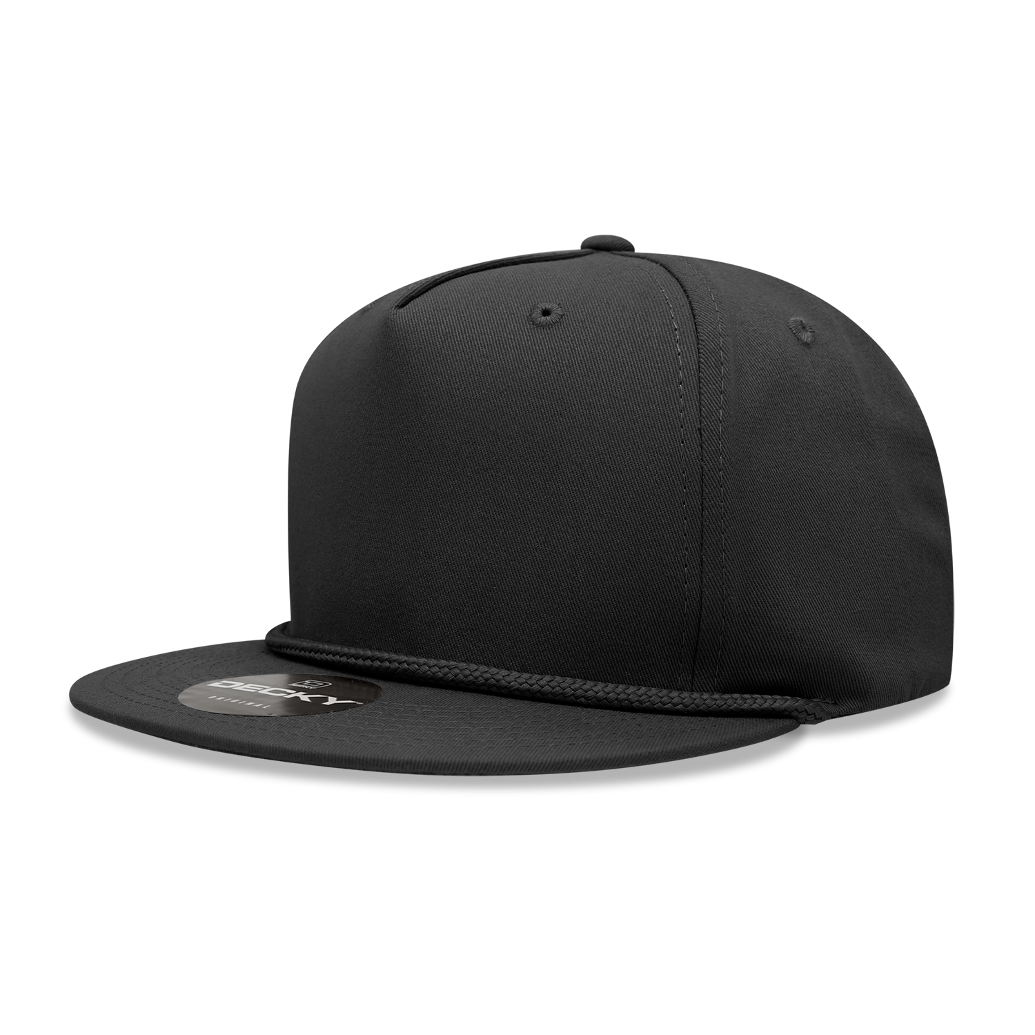 Decky - 5 Panel High Profile Structured Cotton Blend Rope Hat - 1041