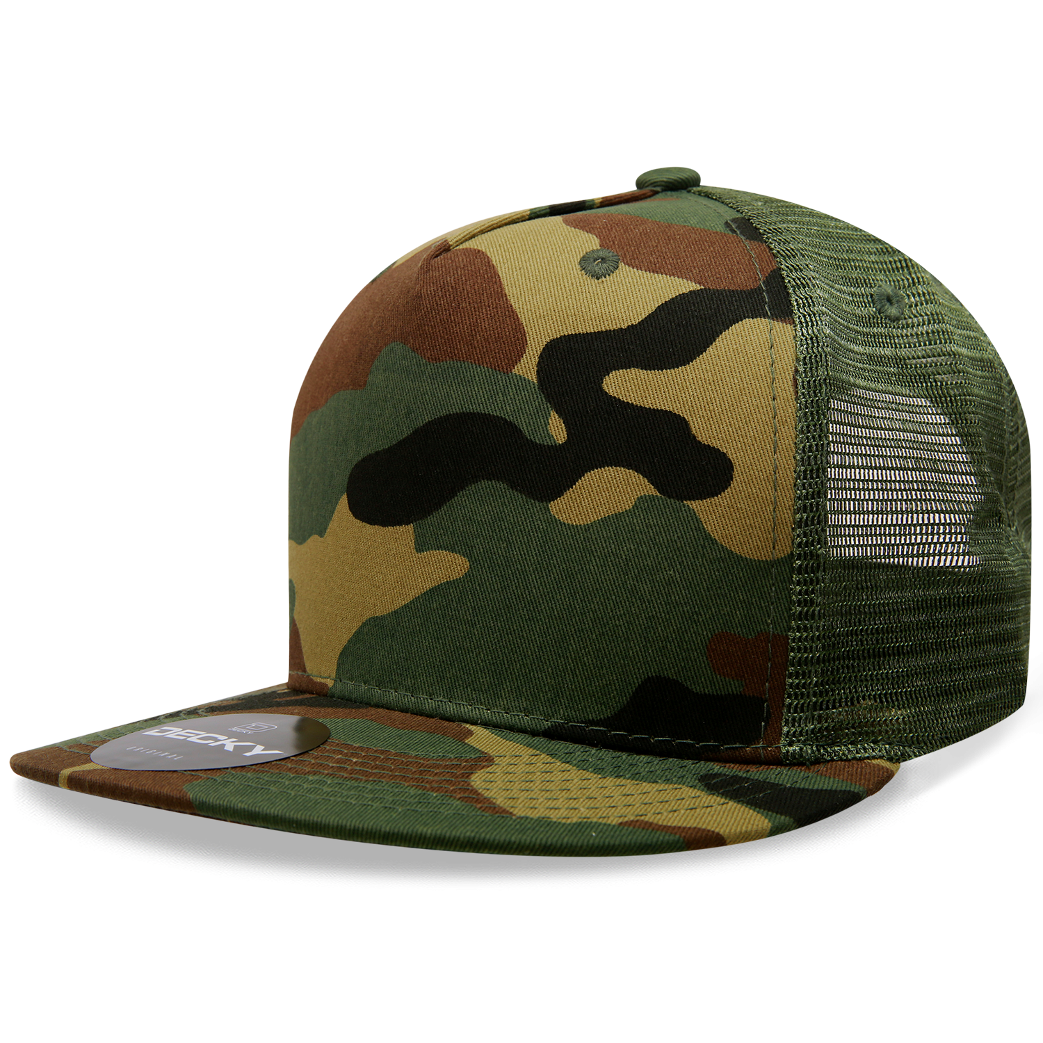 Decky - 5 Panel High Profile Structured Cotton/Poly Blend Trucker - 1063