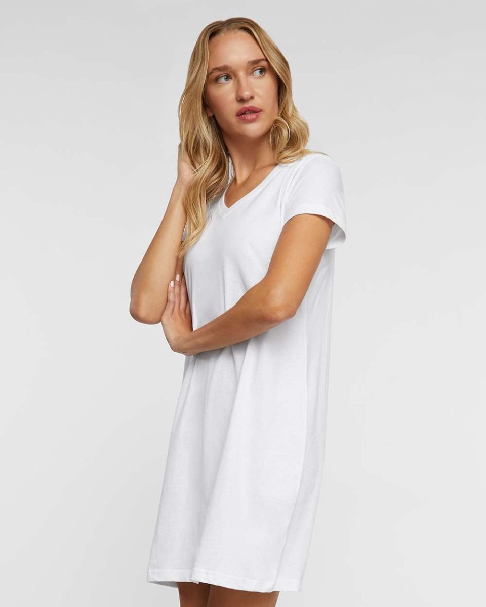 LAT APPAREL - Ladies V-Neck Cover-up Dress - 3522
