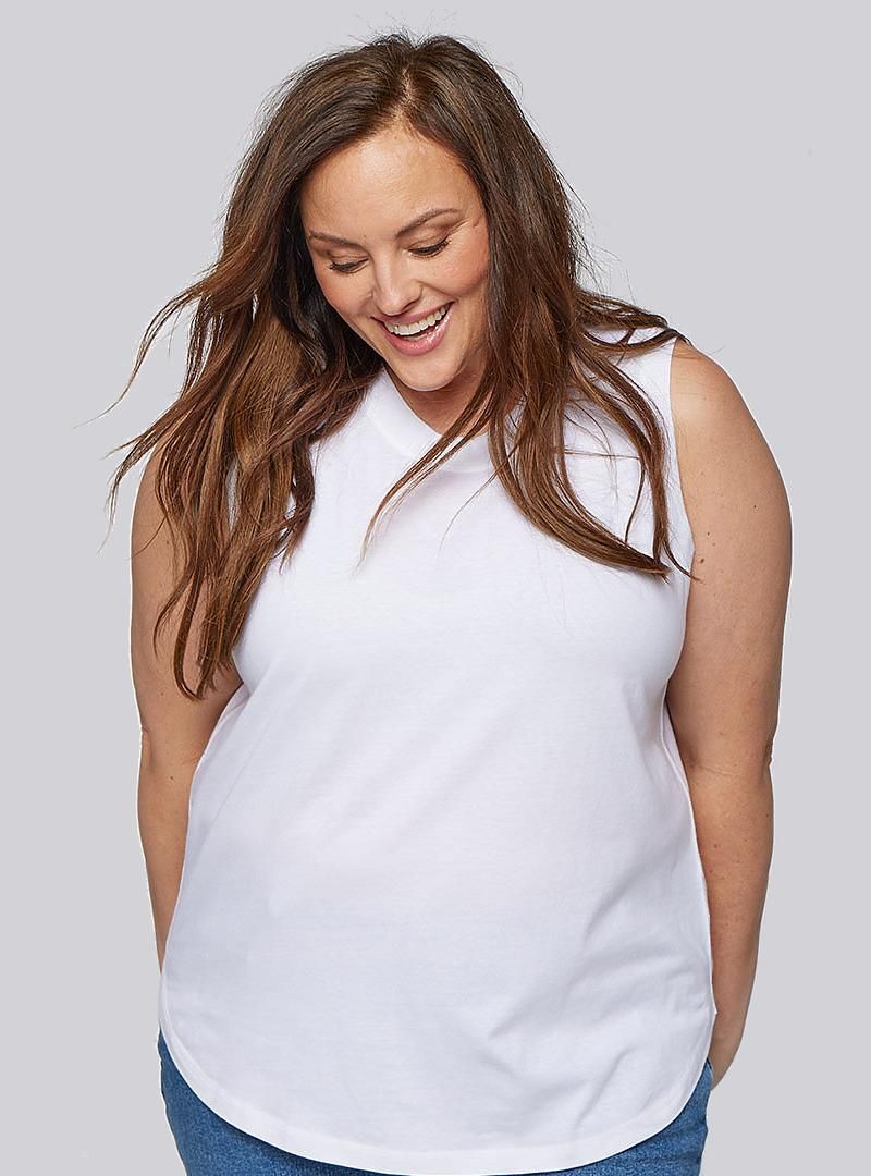 LAT APPAREL - Ladies Curvy Fine Jersey Tank - 3892