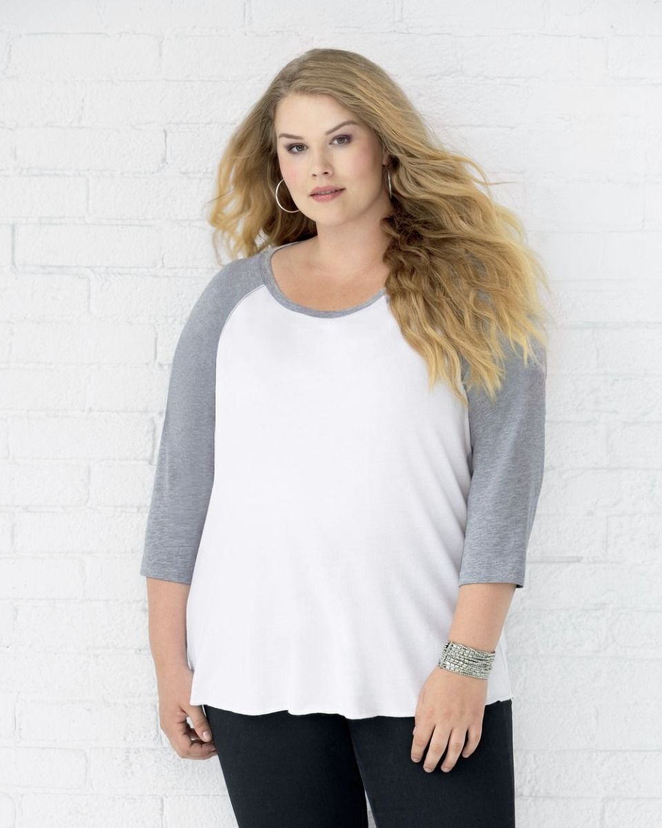 LAT APPAREL - Ladies' Curvy Baseball Tee - 3830