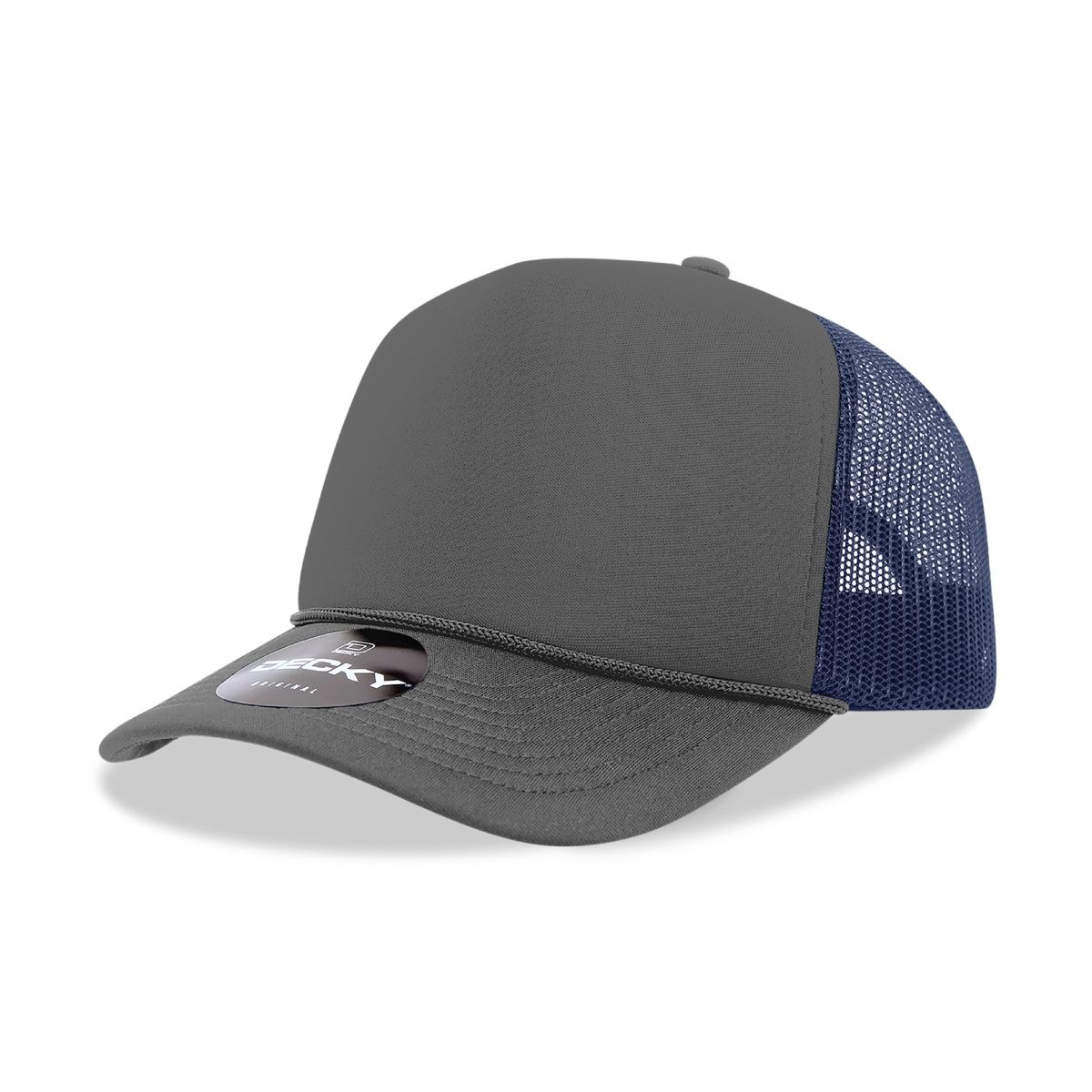 Decky - 5 Panel Mid Profile Structured Foam Trucker - 6025