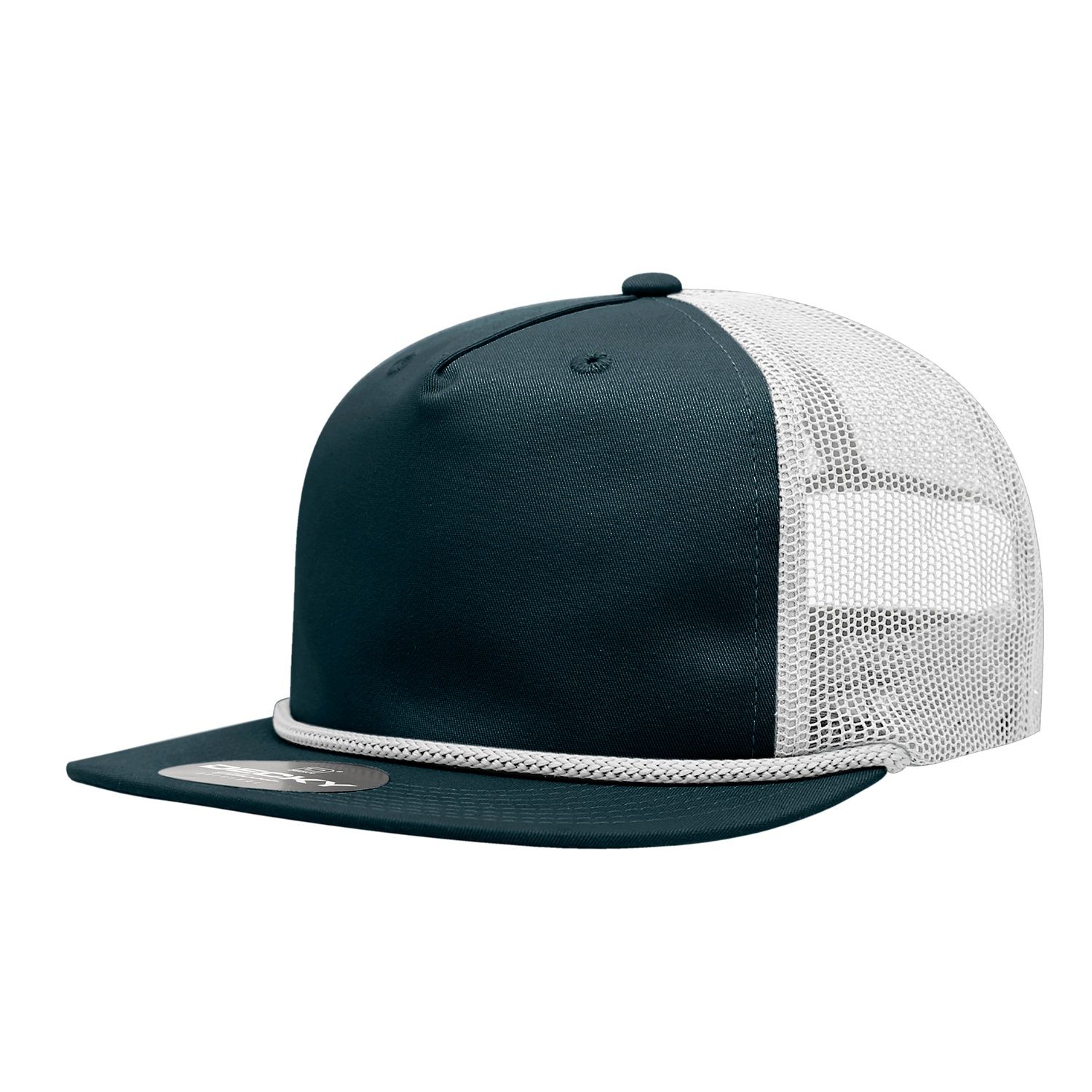 Decky - 5 Panel High Profile Relaxed Cotton Blend Trucker w/ Rope - 6041