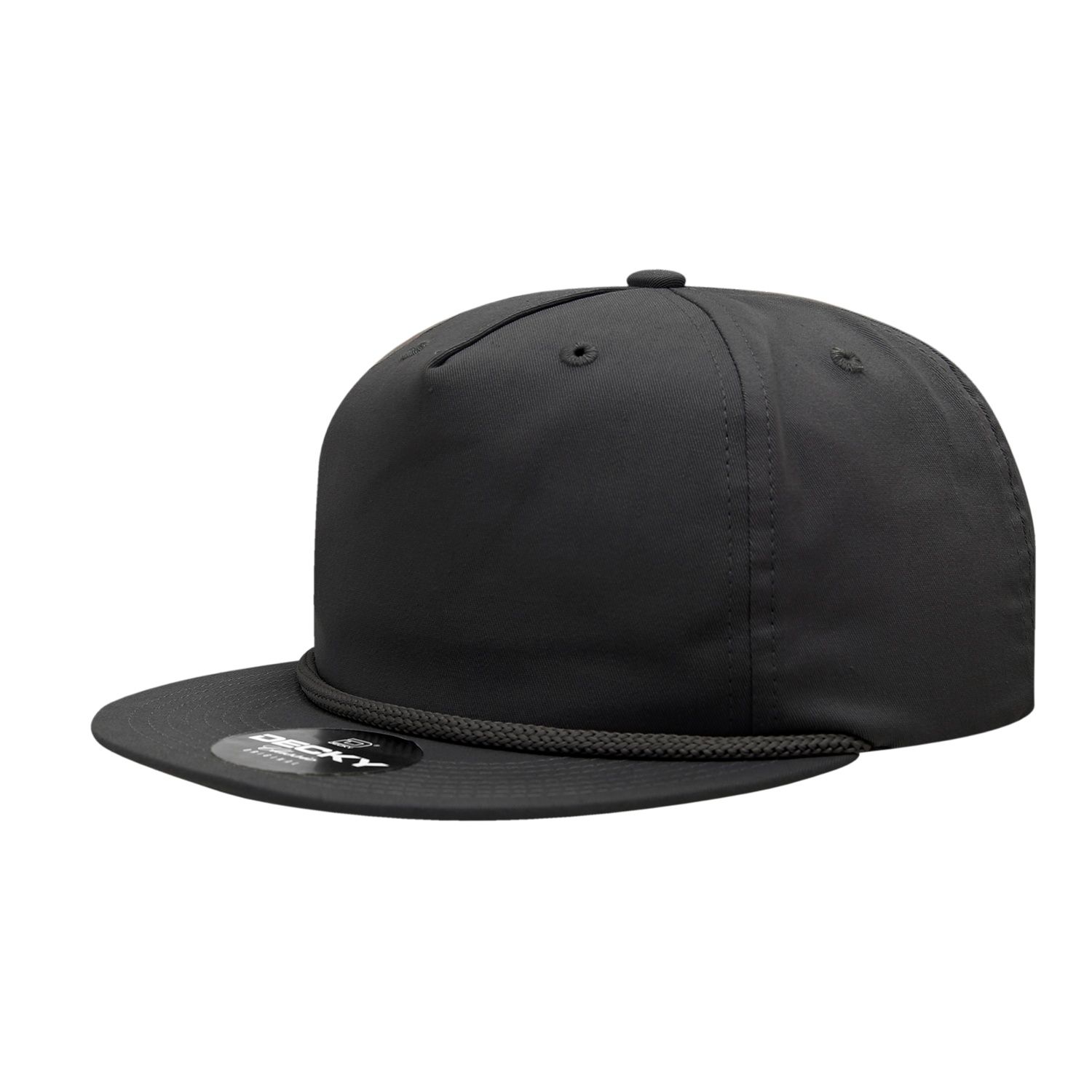 Decky - 5 Panel High Profile Relaxed Cotton Blend Rope Hat - 6042