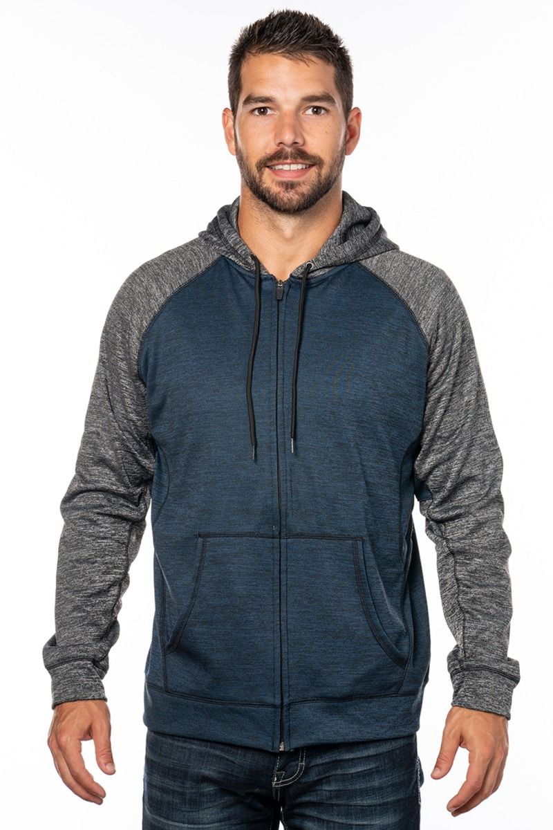 Burnside - Men's Performance Full Zip Raglan Hoodie - B8660
