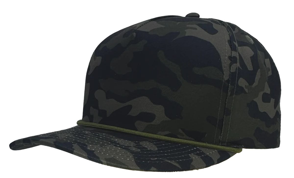 ZAPPED HEADWEAR - 5 Panel Medium Profile Snapback w/ Rope - PATRIOT R+