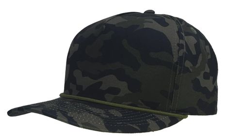 ZAPPED HEADWEAR - 5 Panel Medium Profile Snapback w/ Rope - PATRIOT R+