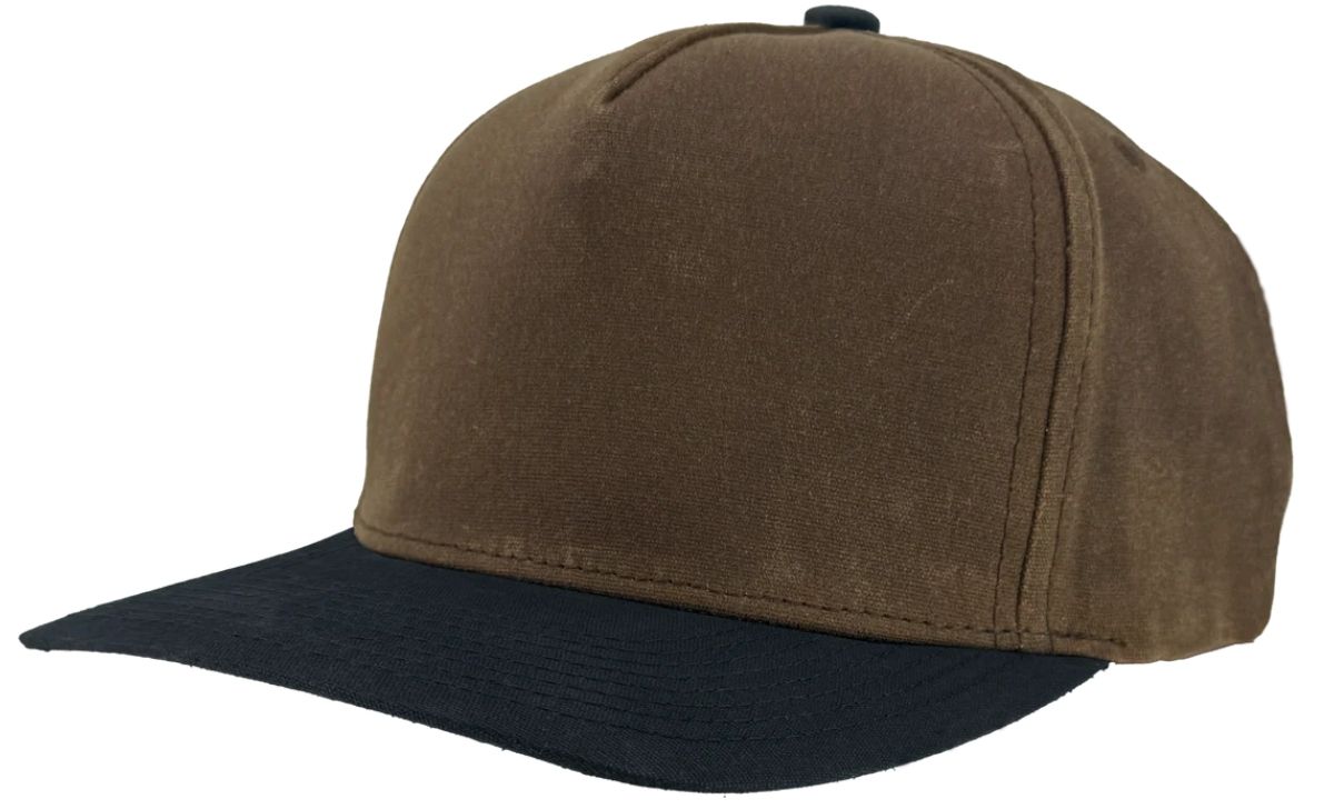 ZAPPED HEADWEAR - 5 Panel Medium Profile Waxed Canvas Snapback - PATRIOT Waxed